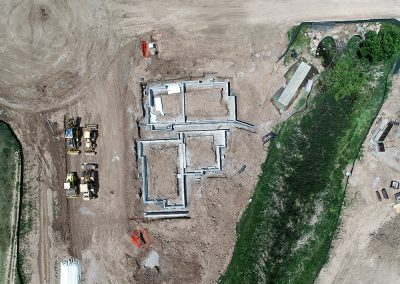 Aerial view of construction site